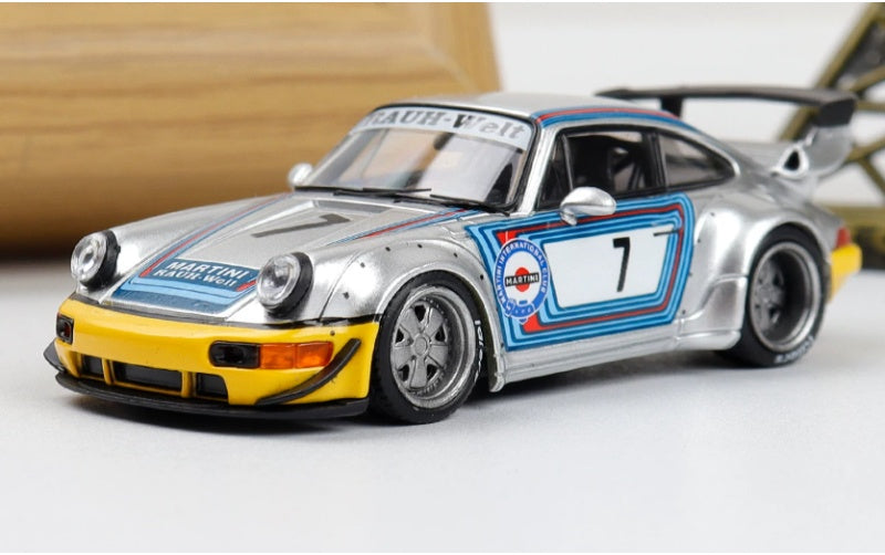 1:64 Porsche RWB 964 Martini Silver SW Wide body modification Limited 500 pcs DIECAST Car Model