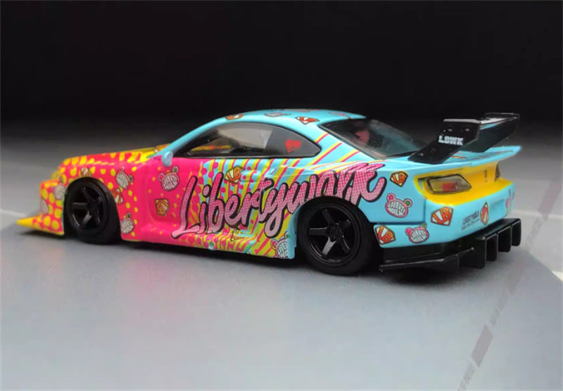 MINIGT Nissan LB-Super Silhouette S15 SILVIA LBWK KUMA colorful 1:64 Car Pre-built Model view5