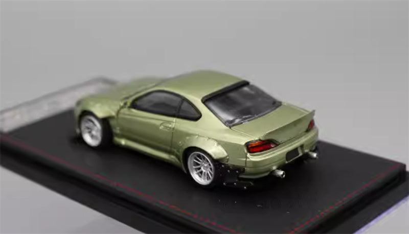 SW Nissan Slivia S15 Rocket Bunny Emerald Green Limited Edition 299PCS ONLY 1:64 car Pre-built Model view2