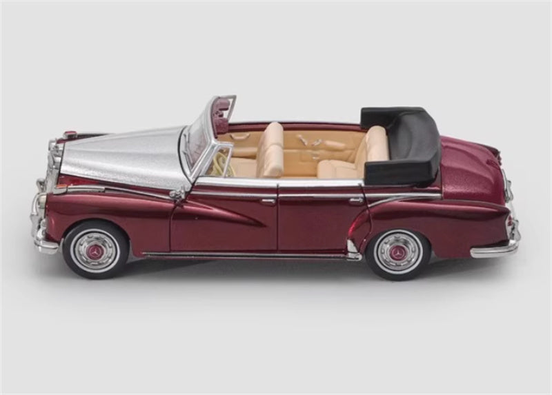 Mortal Mercedes Benz TYP 300D Cabriolet W189 Limited Edition 499PCS ONLY Red silver dual color 1:64 Car Pre-built Model view2