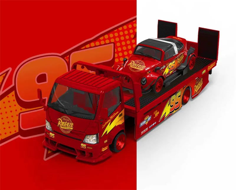 1:64 Hino H300 VW Beetle Car & Tailer Set Red COOL.CAR Limited Edition 999PCS ONLY DIECAST Model