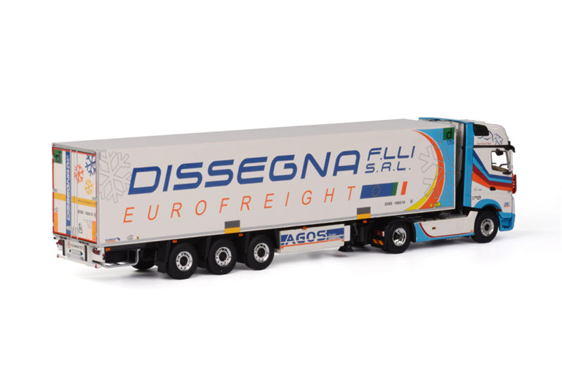 WSI ACTROS MP4 GIGA SPACE REEFERTRAILER Dissegna 1:50 Truck Pre-built Model