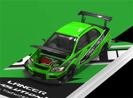 TimeMicro Mitsubishi Lancer Evolution IX Racing car Green Goblin Regular Version 1:64 car Pre-built Model view1