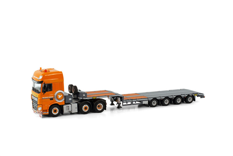 WSI DAF XF MY2017 6X2 TWINSTEER SEMI LOW LOADER - 4 AXLE V.D. VLIST TWENTE 1:50 Truck Pre-built Model