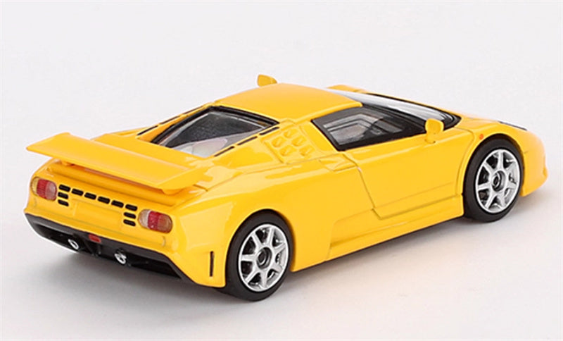 MINIGT Bugatti EB110 Super Sport Yellow color box packaging 1:64 Car Pre-built Model view3