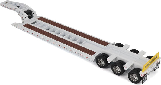 CATERPILLAR Trail King TK120 Hydraulic Detachable Gooseneck Lowboy Trailer (White Regular Version) 1:50 Truck Pre-built Model