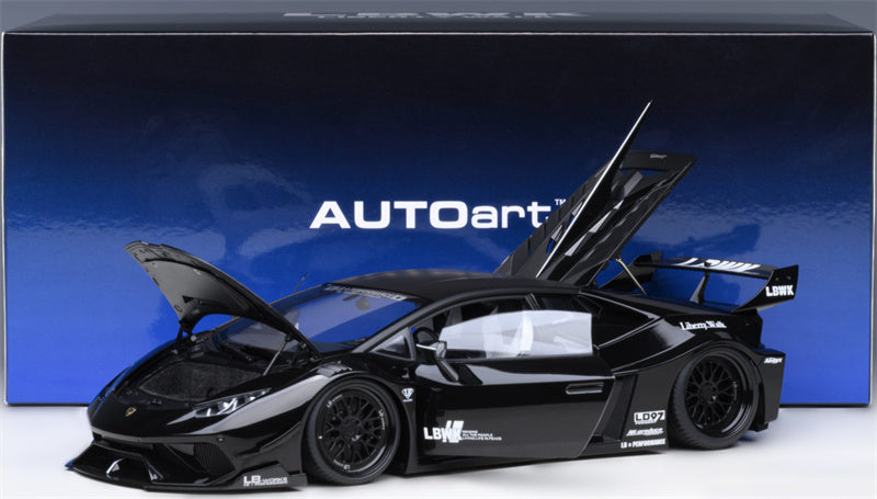 AUTOART Lamborghini HURACAN GT supercar black LBWK AirREX Liberty Walk AK-produce LB PERFORMANCE 1:18 Car Pre-built Model view11