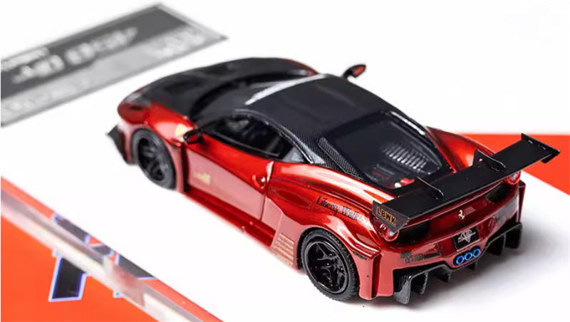 Flame Ferrari 458 GT LBWK wide body modified car Limited Edition 299PCS ONLY Red 1:64 Car Pre-built Model view2