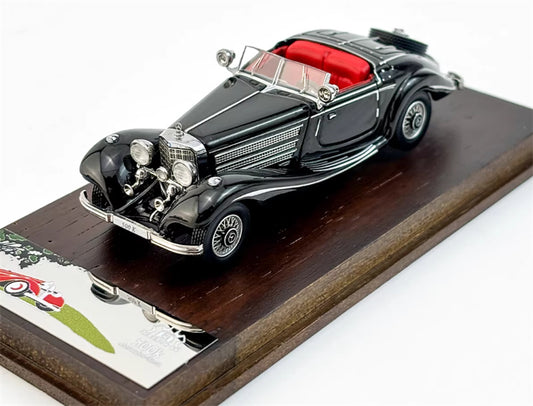 Liberty 64 Mercedes Benz 500K Classic Vintage Car Black - without top cover 1:64 Car Pre-built Airliner Model Display view1