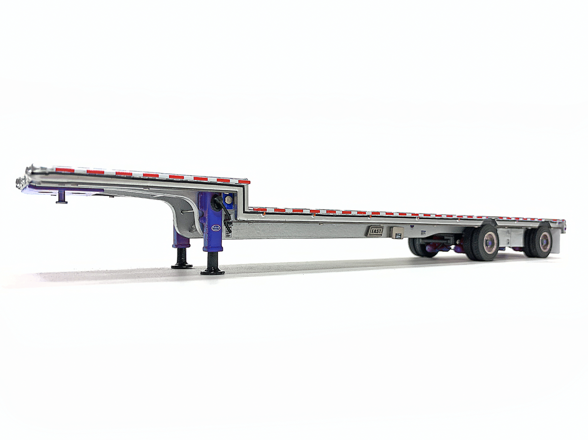 WB Weiss Brothers East Drop Deck Trailer blue with Accessories 1/50 Truck Pre-built Model