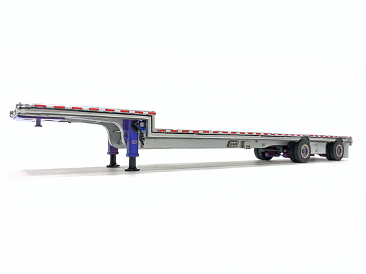 WB Weiss Brothers East Drop Deck Trailer blue with Accessories 1:50 Truck Pre-built Model