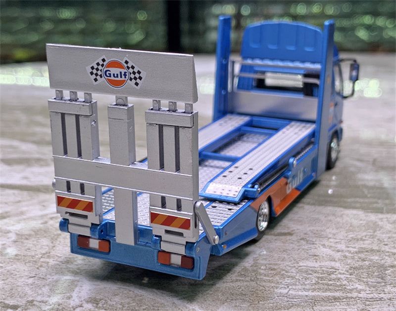 GCD Mitsubishi Fuso Fighter Double deck tow trucks right hand drive Gulf Painting 1:64 Truck Pre-built Model view6