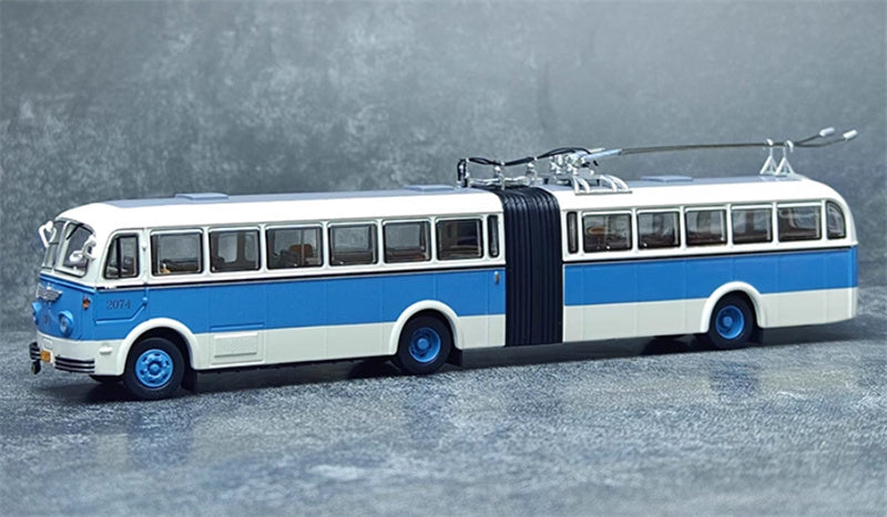 Beijing Public Transport BK560 articulated trolley bus Route 109 blue 1:64 Bus Pre-built Model view1