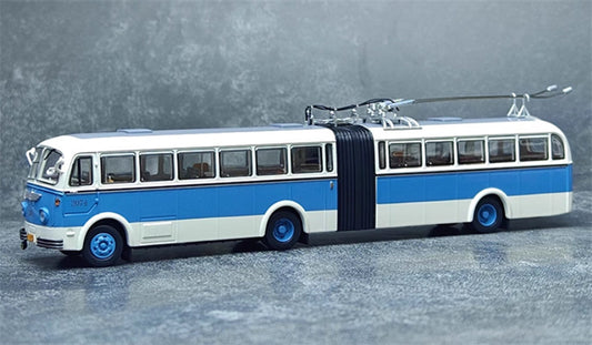 Beijing Public Transport BK560 articulated trolley bus Route 109 blue 1:64 Bus Pre-built Model view1