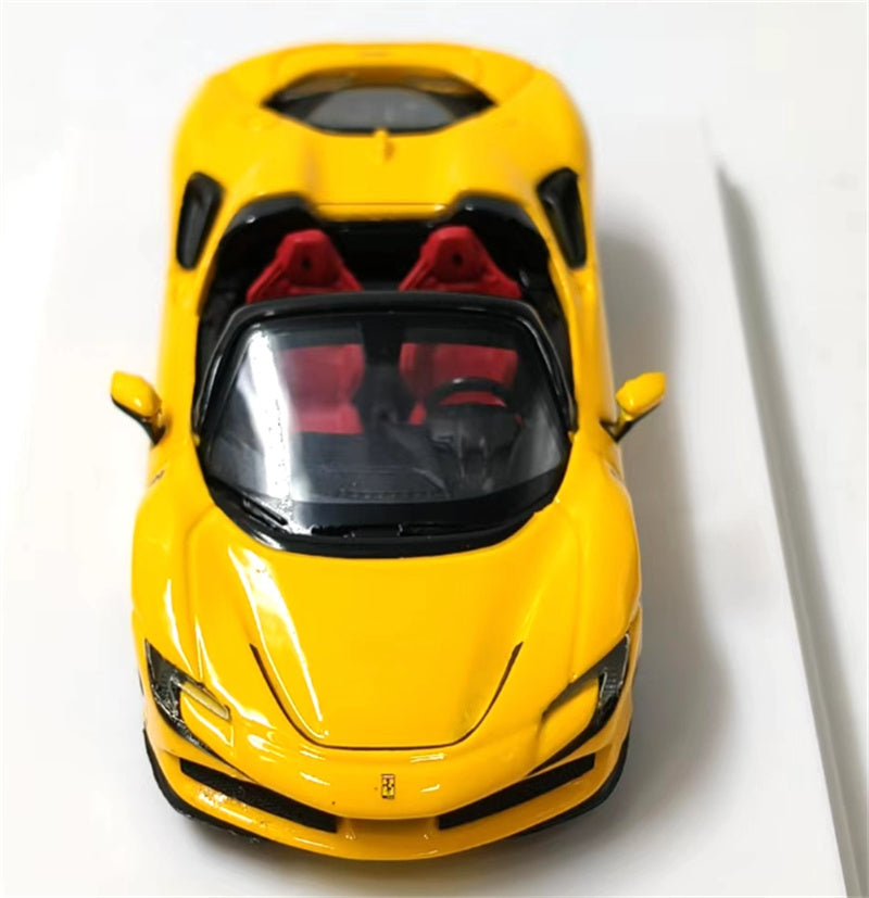 Solo Model Ferrari SF90 supercar Yellow convertible 1:64 Car Pre-built Airliner Model Display view6