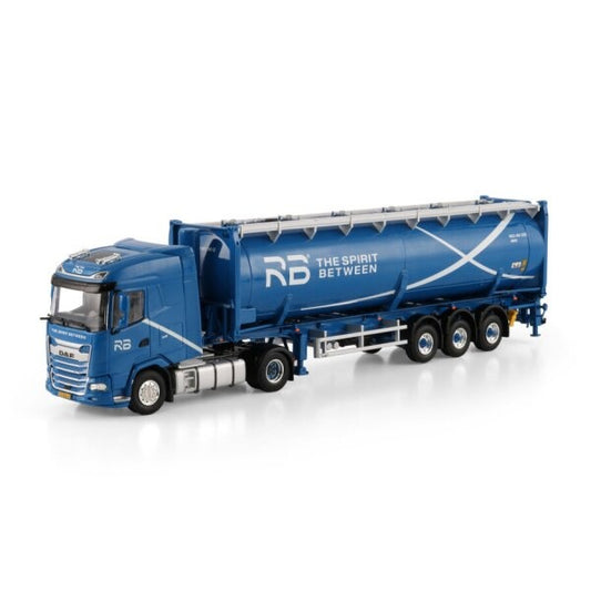 1:50 DAF RB LOGISTICS XG 4X2 40FT CONTAINER TRAILER 3 AXLE WSI  Blue DIECAST Model