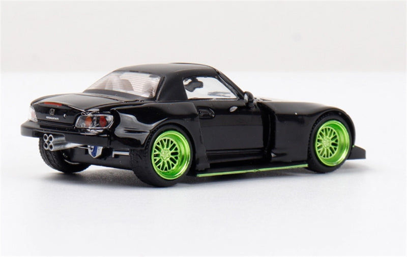 RHINO MODEL Honda S2000 Wide body Convertible Roadster Black Limited Edition 699PCS ONLY 1:64 car Pre-built Model view7
