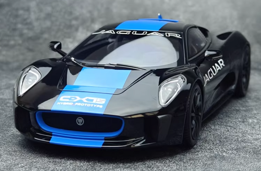 Almost Real Jaguar C-X75 2015 black blue decal Hybrid Prototype 1:18 Car Pre-built Model view2