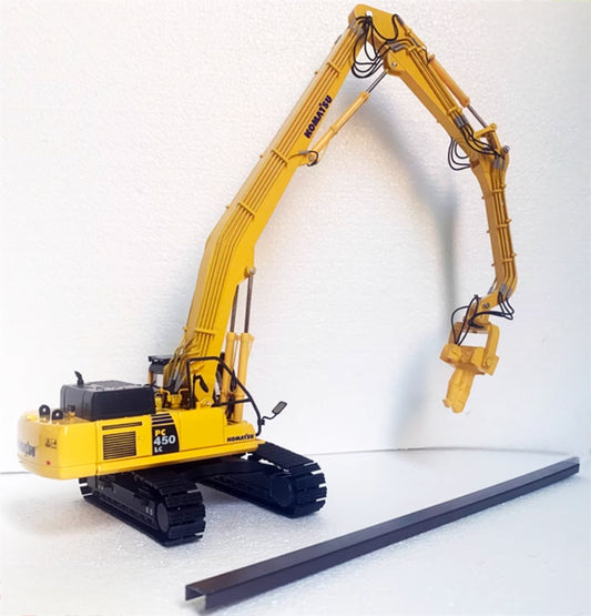 KOMATSU PC450LC-8 pile driver (yellow head) 1:50 Truck Pre-built Model