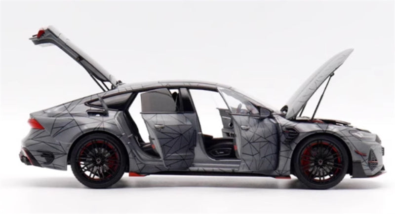 KengFai 2021 Audi RS7 C8 Sportback Grey line chart ABT 1:18 Car Pre-built Model