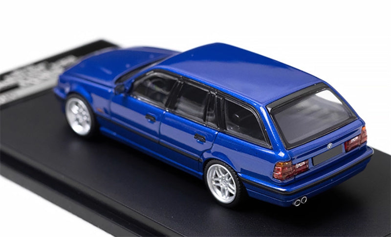 Mortal BMW E34 TOURING 5 Series Pearl Blue Regular Edition Limited Edition 799PCS ONLY 1:64 Car Pre-built Model view2