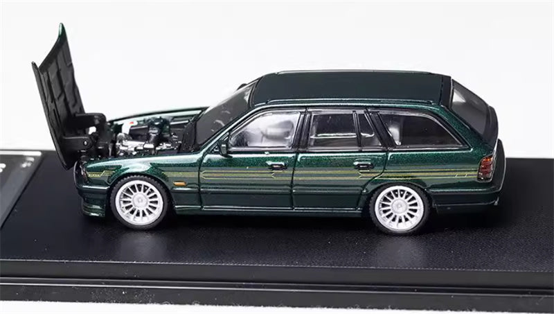Mortal BMW E34 ALPINA B10 TOURING 5 Series Green Gold Strip Limited Edition 999PCS ONLY 1:64 Car Pre-built Model view7