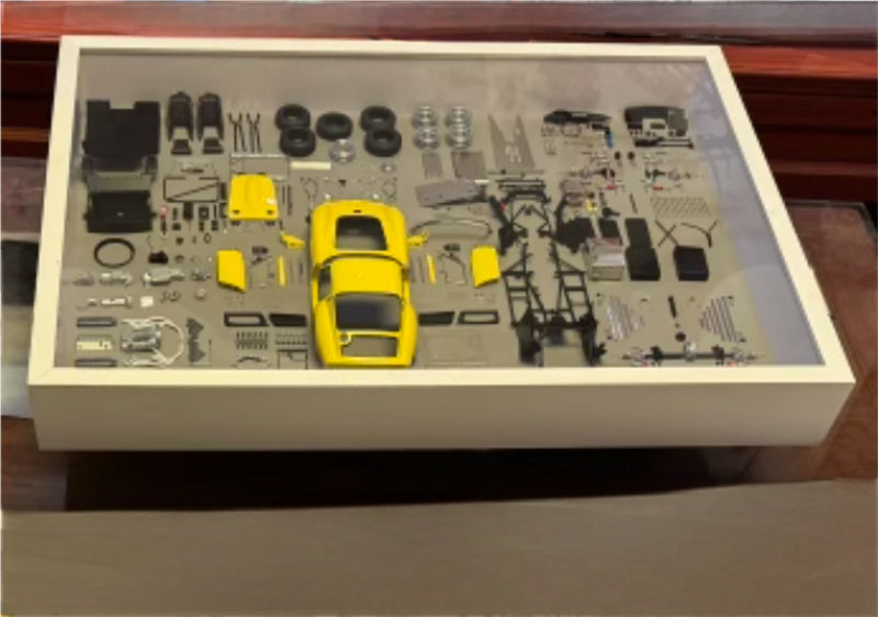 CMC Ferrari 250gto Parts display version frame picture frame Bright Yellow 1:18 Car Pre-built Model view2