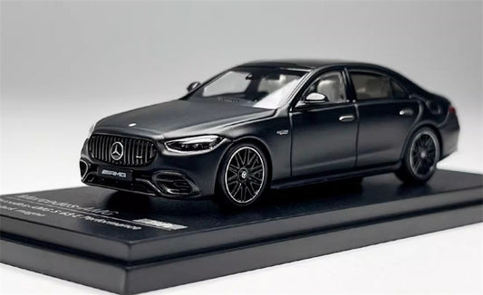 Almost Real Mercedes - AMG S 63 E Performance 2023 Night black magno 1:64 Car Pre-built Airliner Model Display view1
