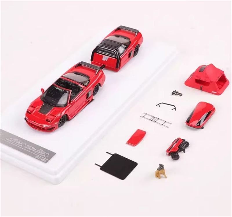 1:64 Honda Acura NSXTRA Light Foldable w/ Trailer Limited Edition 499pcs ONLY  Red Finclassically DIECAST Model