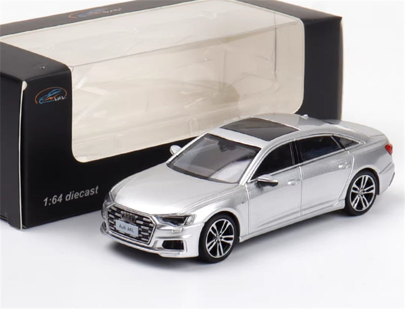 VAV AUDI A6L Silver Sedan 1:64 Car Pre-built Model