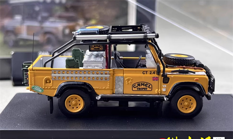 SW Land Rover Defender 110 Yellow Camel Trophy Limited Edition 499PCS ONLY 1:64 car Pre-built Model view3