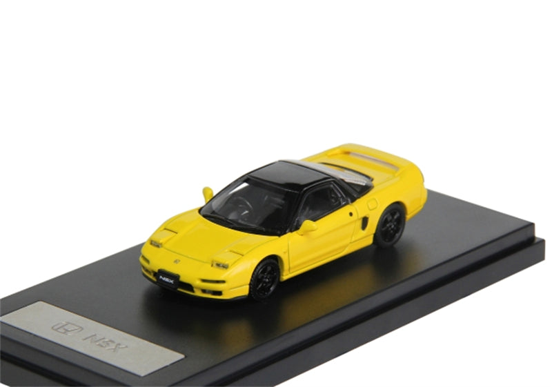 LCD-MODELS Honda NSX MK1 NA1 Yellow with Flipping Headlights 1:64 car Pre-built Model view1