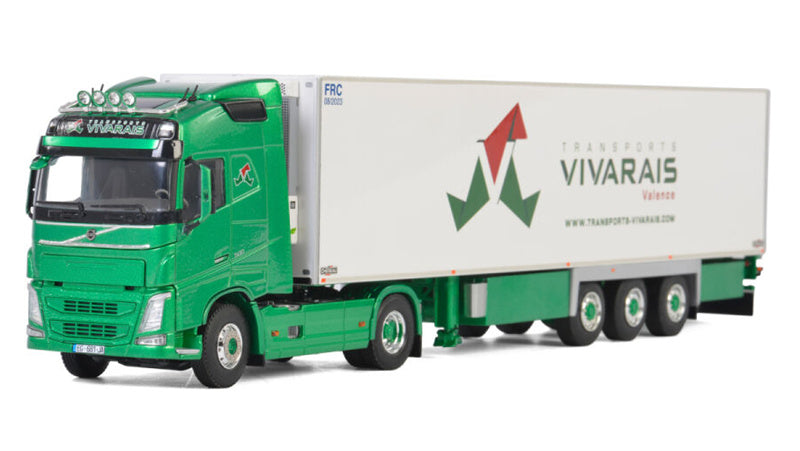 WSI VOLVO FH4 GLOBETROTTER 4x2 REEFER TRAILER - 3 AXLE Vivarais 1:50 Truck Pre-built Model