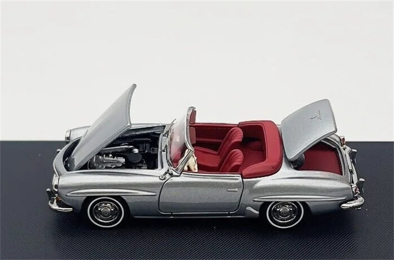 GFCC Mercedes Benz 190SL Convertible Luxury Classic Car Iron gray 1957 Soft top 1:64 car Pre-built Model view4