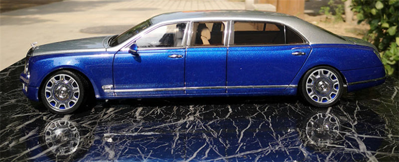 Almost Real BENTLEY Mulsanne Extended Version Silver Blue 1/18 DIECAST CAR