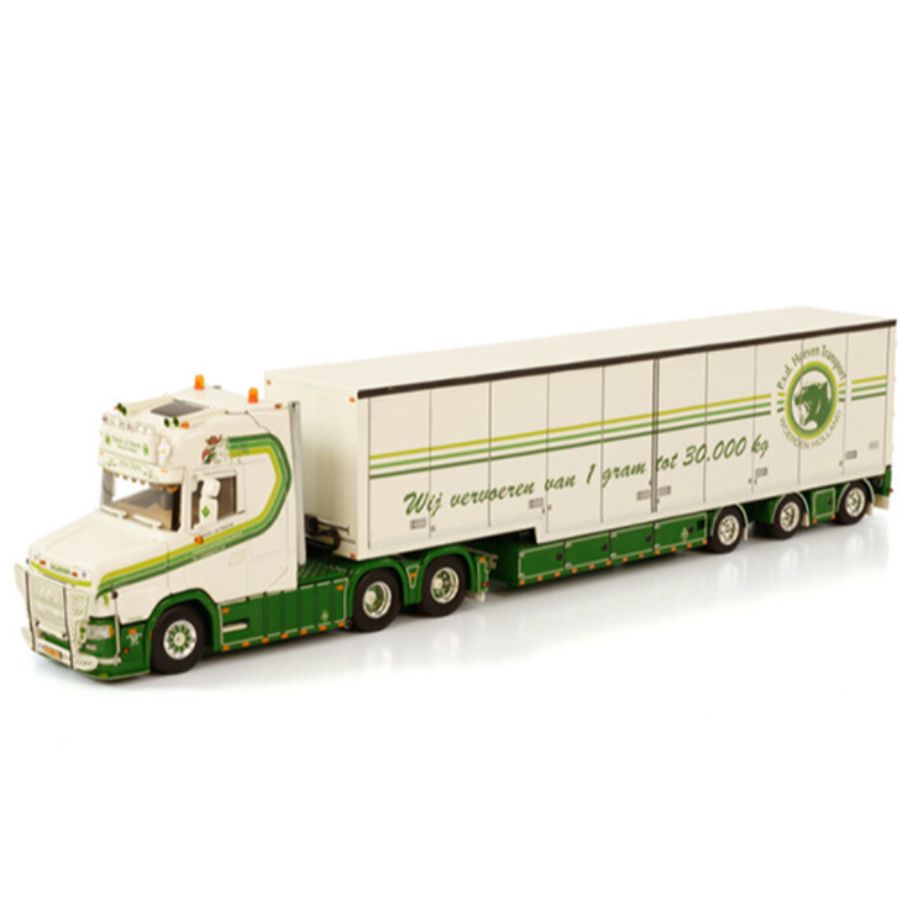 WSI VLASTUIN TORPEDO 6X2 TAG AXLE SEMI BOX TRAILER - 3 AXLE PATRICK V.D. HOEVEN 1:50 DIECAST Truck Lorry