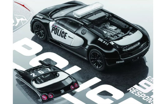 1:64 Bugatti Veyron Super Sport   Mortal Model Black police car Limited Edition 299PCS ONLY DIECAST Model