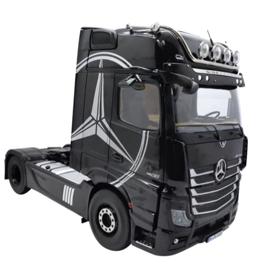NZG Mercedes Benz Actros Lohr Black Benz logo + double-layer trailer KIT 1:18 DIECAST Truck Lorry