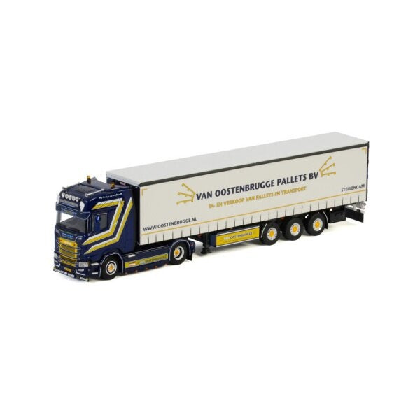 1:50 SCANIA VAN OOSTENBRUGGE S HIGHLINE 4x2 CURTAINSIDE TAUTLINER TRAILER 3 AXLE WSI   DIECAST Model