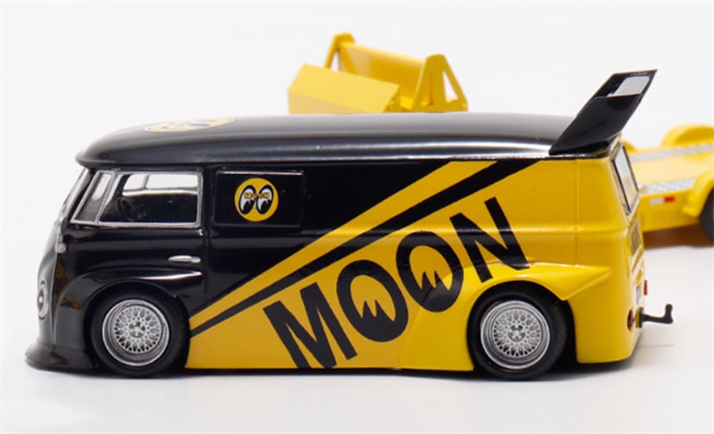 Mini Station Volkswagen Bus w/ Beetle w/ Trailer Black Moon Package Limited Edition 499PCS ONLY 1:64 Car Pre-built Model view5