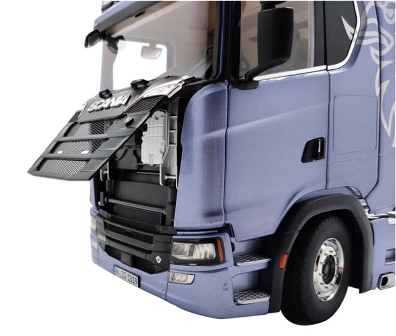 NZG SCANIA 730S Blue V8 transport vehicle + double-layer trailer 1:18 DIECAST Truck Lorry