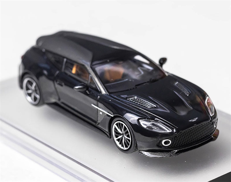 KING MODEL Aston Martin Vanquish Zagato Metal Black Limited Edition 333PCS ONLY 1:64 Car Pre-built Model view4