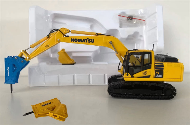 1:50 PC220-10 w/ blue & yellow hammer KOMATSU DIECAST Model