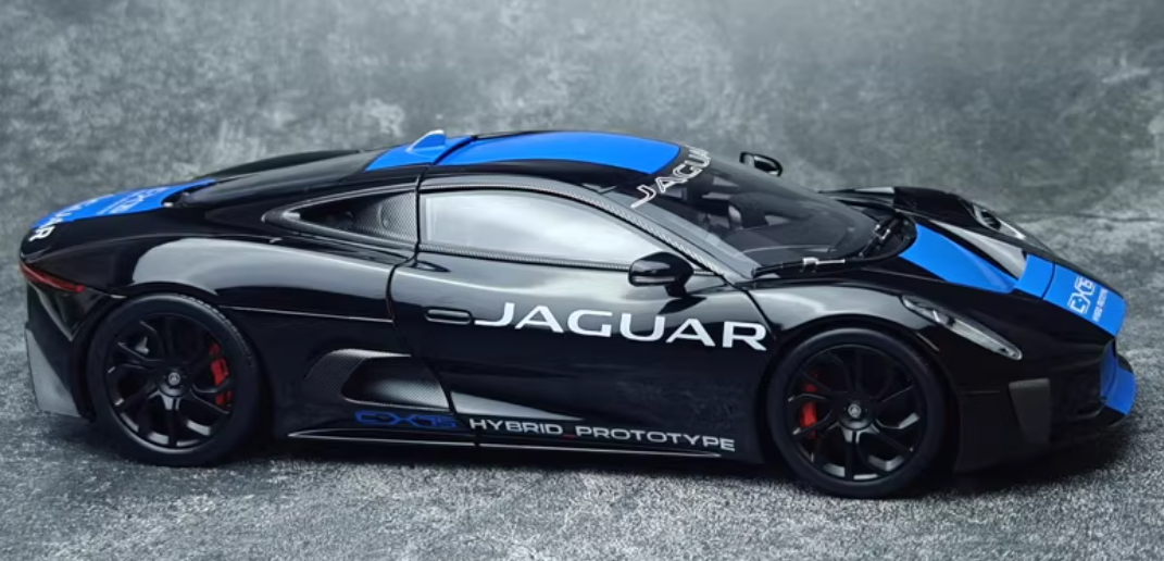 Almost Real Jaguar C-X75 2015 black blue decal Hybrid Prototype 1:18 Car Pre-built Model view6