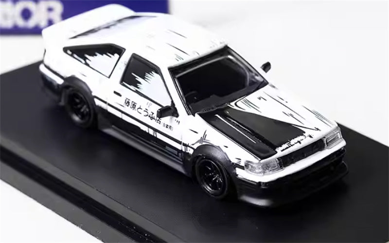 SW Toyota AE86 RWB Wide Body Modified Tofu Shop White Manga Limited Edition 499PCS ONLY 1:64 car Pre-built Model view3