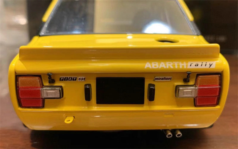 Kyosho Fiat 131 Abarth Wide tire yellow 1:18 Car Pre-built Model view5
