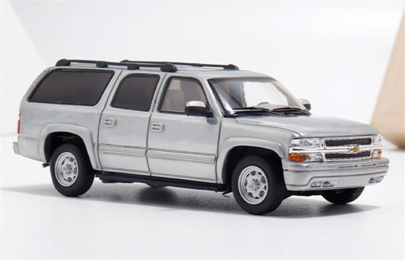 MK Miniatures 2003 Chevrolet Suburban SUV Silver clear brushed version 1:64 Car Pre-built Model view5