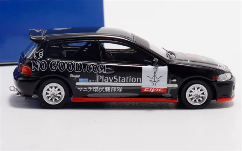 SW Honda Civic EG6 Black PlayStation Limited Edition 499PCS ONLY 1:64 Car Pre-built Model view3
