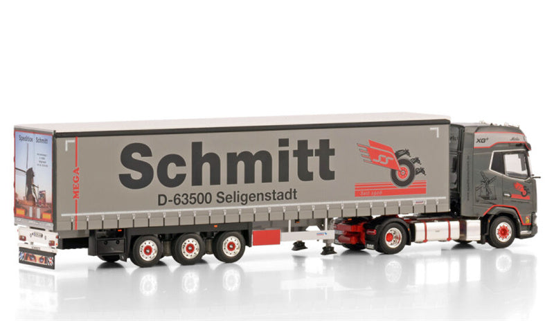 WSI  DAF XG+ 4X2 CURTAINSIDE TRAILER - 3 AXLE Schmitt Seligenstadt 1:50 Truck Pre-built Model