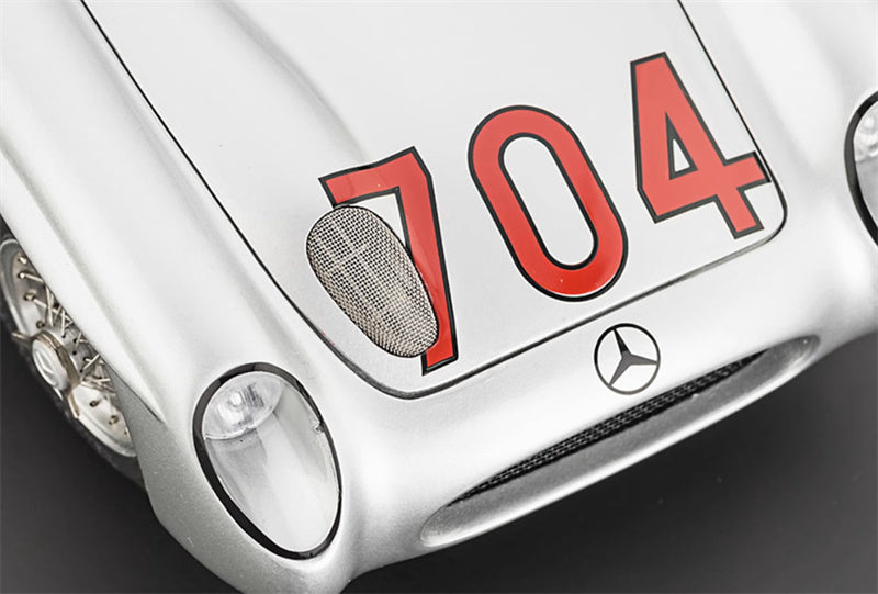 CMC Mercedes Benz 300 SLR Mille Miglia 1955 Herrmann #704 Limited Edition 2000PCS ONLY silver 1:18 Car Pre-built Model view9